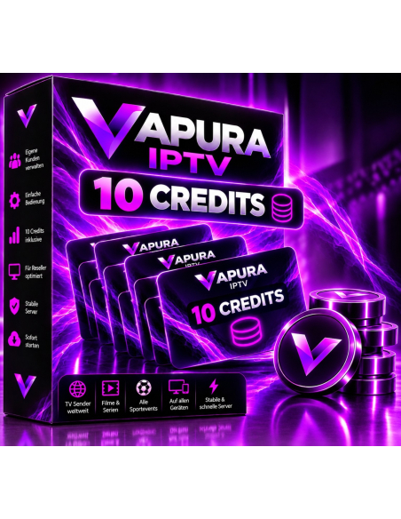 Vapura_IPTV Reseller 10 Credits Aufladung